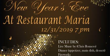 Celebrate New Year's Eve at the Restaurant Maria!