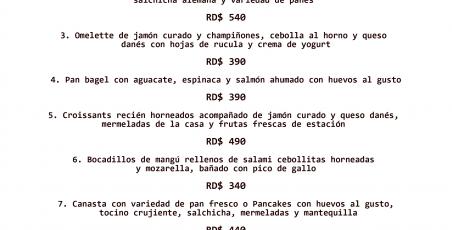 New breakfast menu at the restaurant Maria