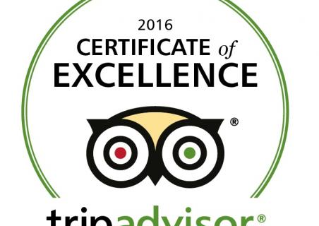 Tripadvisor Certificate of excellence 2016